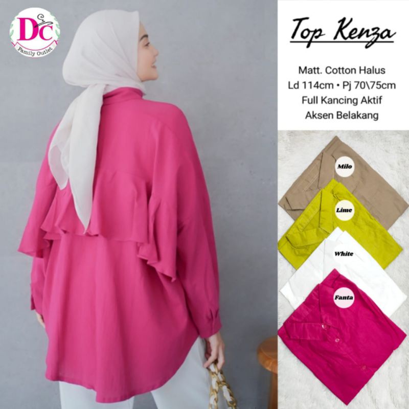 Top Kenza / Blouse Kemeja Katun Oversize