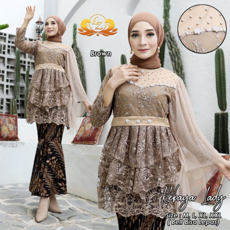 Permata Olshop / Kebaya Blouse Lady LK / Kebaya Modern / Baju Wisuda Terbaru / Brokat Pesta Mewah / Setelan Baju  Kebaya Wanita