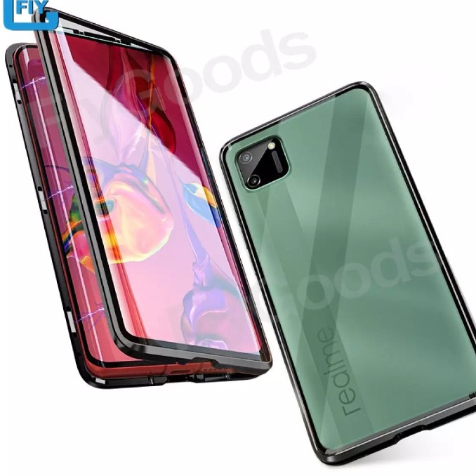 Case Magnetic Kaca Depan Belakang REALME C11 Premium Glass 2 in 1