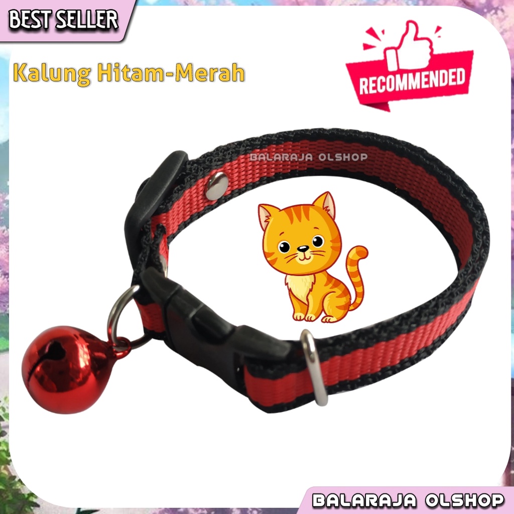 Kalung Kucing Kelinci Musang Anjing Lonceng Motif Garis