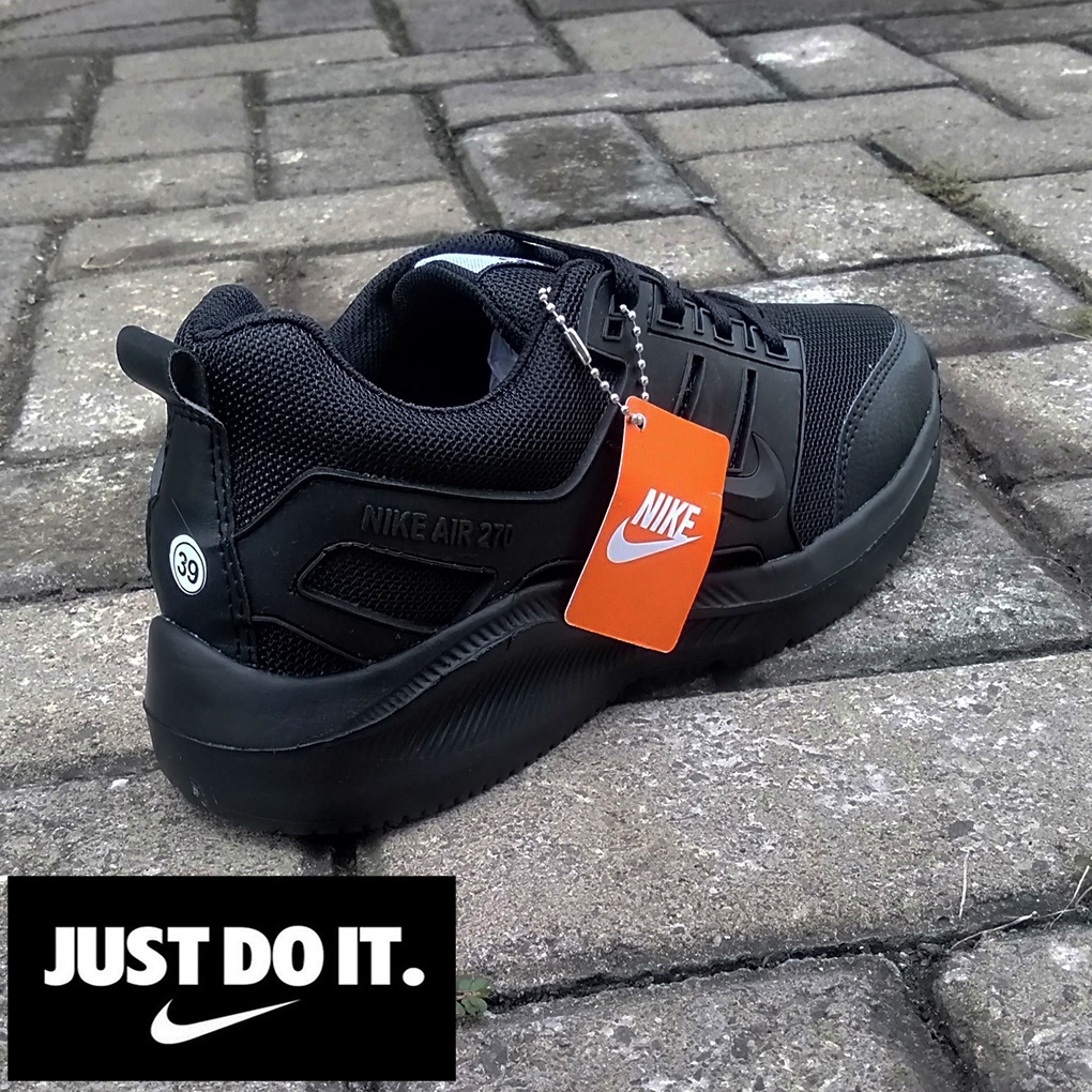 DISKON!! SEPATU SEKOLAH GRADE ORIGINAL NIKE AIR 270 MURAH SEPATU KASUAL KEREN TERBARU HITAM POLOS