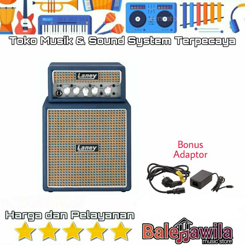 Ampli Amplifier Gitar Laney Ministack B Lion Guitar Ampli Bluetooth Plus Adaptor