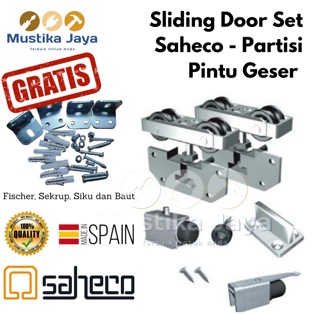 Sliding Door Partition Saheco SF-SA60 Rel Pintu Geser Partisi Murah
