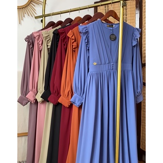 Baju Gamis Dress Wanita Muslim Naomi Dress Bahan Crinkle Terbaru