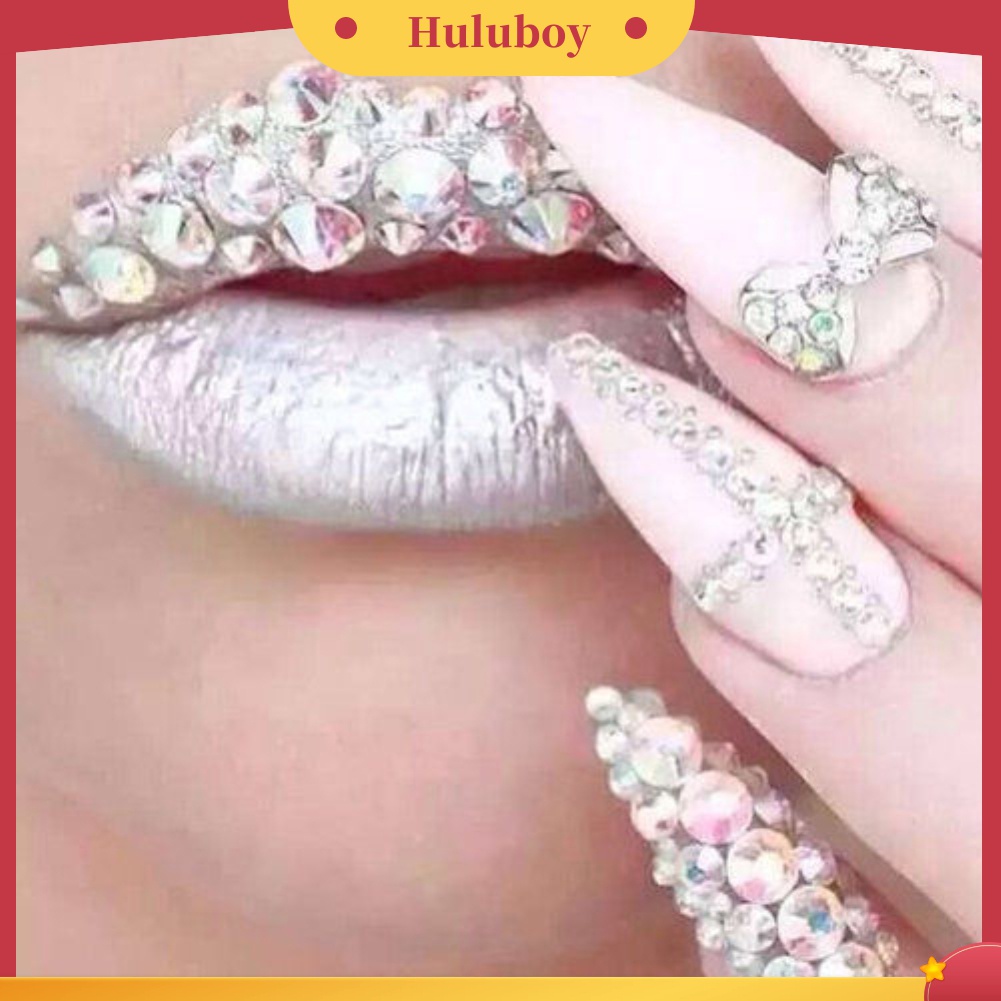 Huluboy Huluboy♡ Stiker Berlian Imitasi Glitter 3D Untuk Dekorasi Nail Art DIY