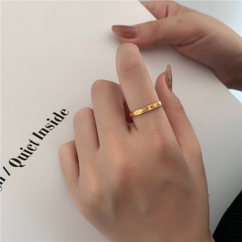 Cincin Bahan Titanium Steel Warna Rose Gold Untuk Pria Dan Wanita
