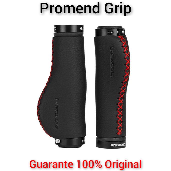 Grip sepeda GR502 hand leather Promend Black Red lipat mtb handgrip casingk88 Kualitas Baik