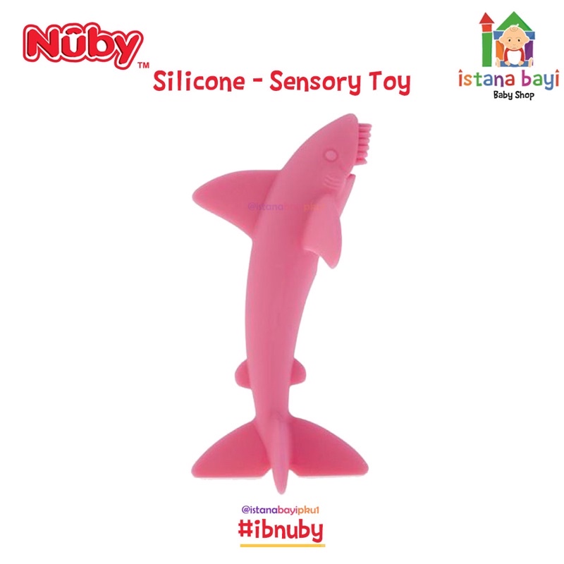 Nuby Baby Shark -  Mainan Sensori Anak Silicone / Gigitan Bayi