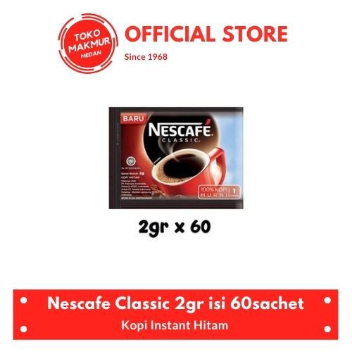 

1 BUNGKUS NESCAFE CLASSIC 2 GR ISI 60 SACHET