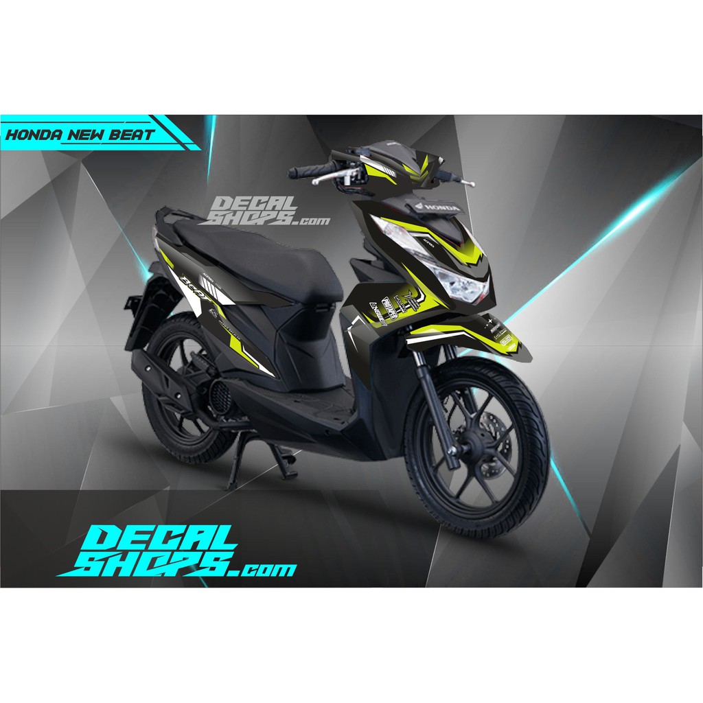 DECAL HONDA BEAT NEW HITAM KUNING STABILO DECAL HONDA BEAT 2019 STABILO DECAL HONDA BEAT NEW KEREN S