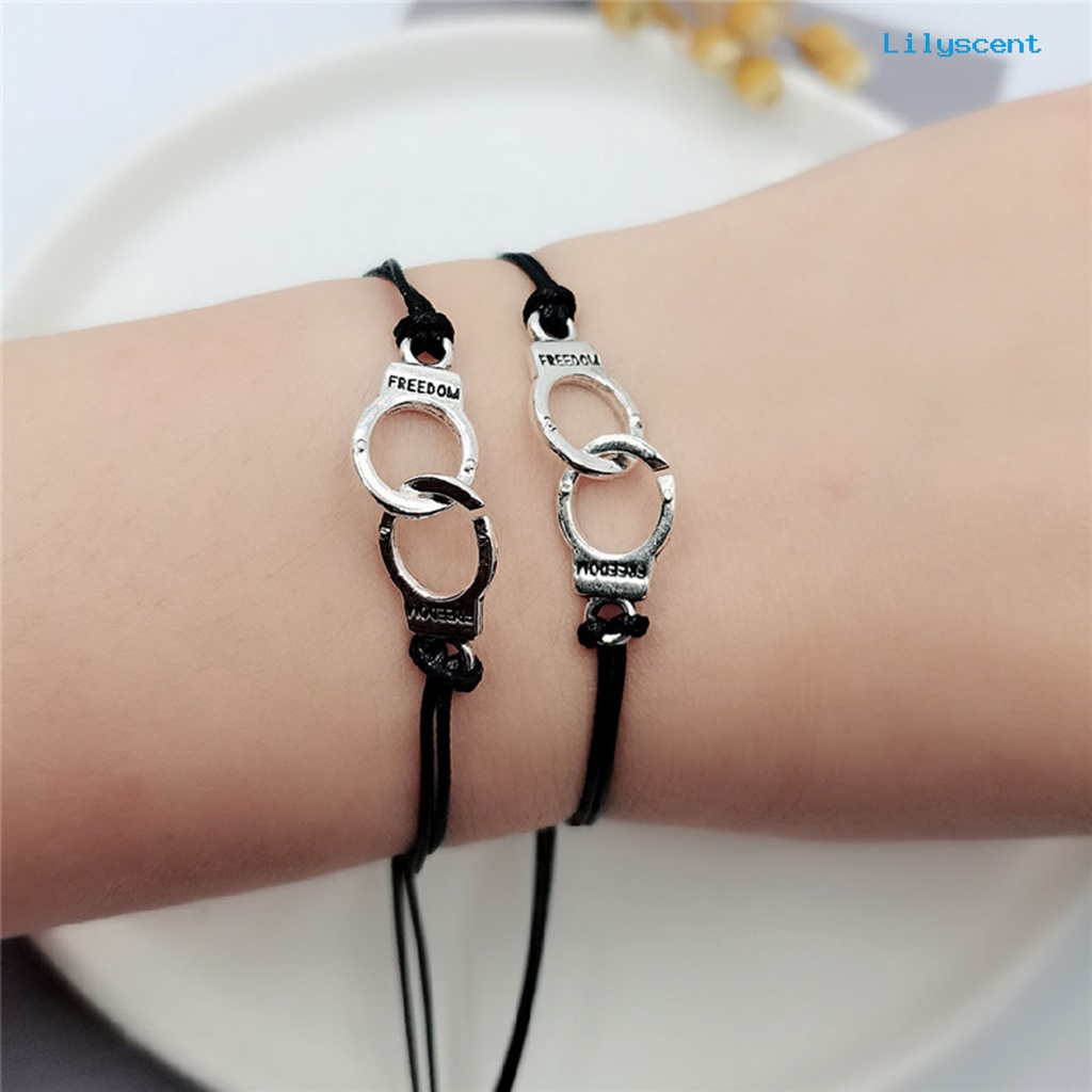 2pcs Gelang Persahabatan Dapat Disesuaikan Bahan Alloy Untuk Unisex