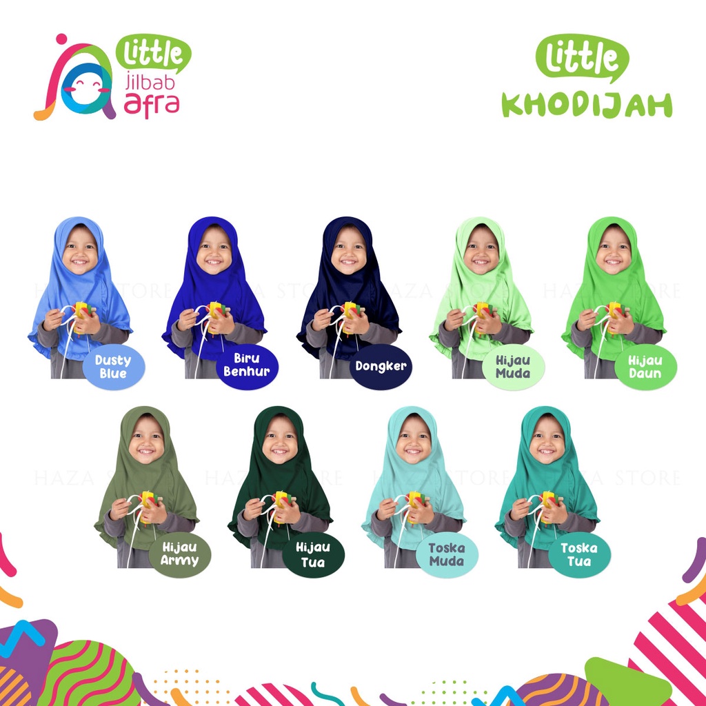 Jilbab Instan Anak Little Khodijah - Little Jilbab Arfa - Bahan Kaos, Adem &amp; Lembut - Part 3