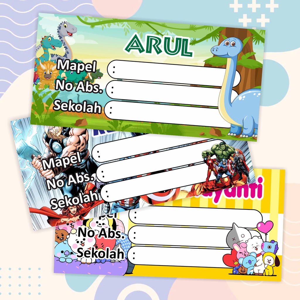 

Stiker Nama Buku Sekolah