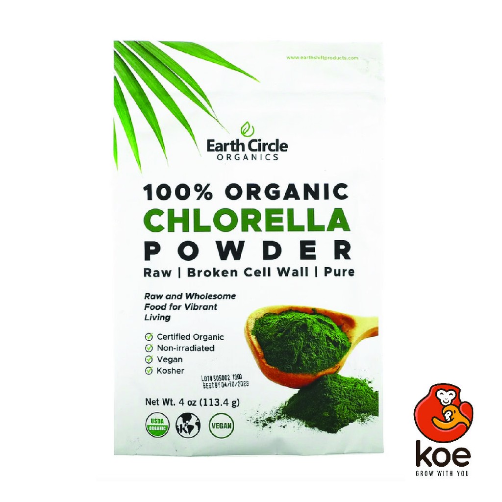 Earth Circle Organics, 100% Organic Chlorella Powder - bubuk chlorella organik detox