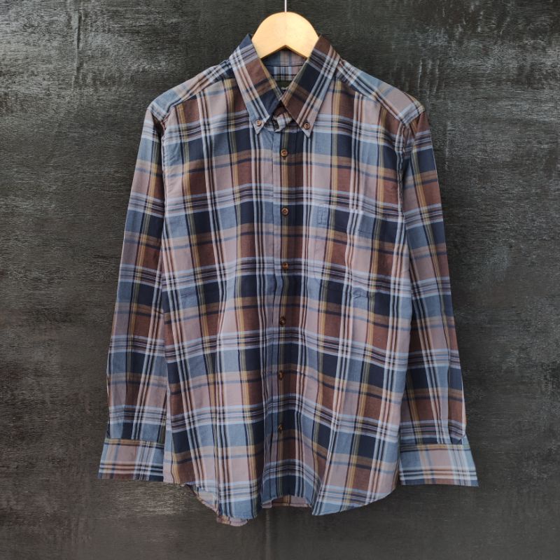 Kemeja pria vintage plaid shirt by Eddie Bauer
