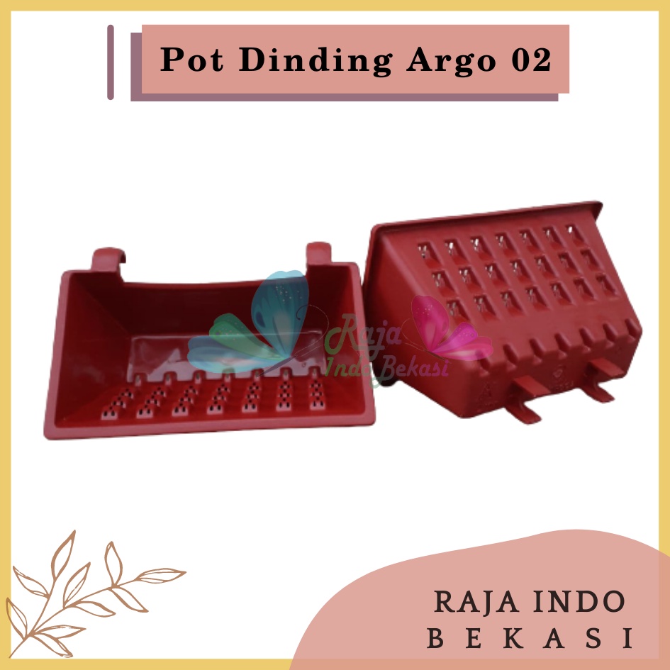 Pot Dinding Argo 02 Coklat Merah Bata Terraccota Terakota - Pot Dinding Tempel Cantol Argo 02 21 22 Cm Vertical Garden