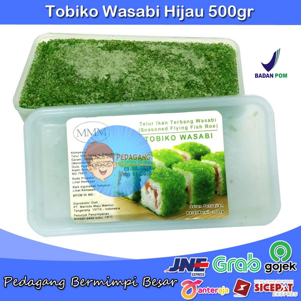 Tobiko Wasabi 500gr | Tobiko Hijau | Telur Ikan Terbang