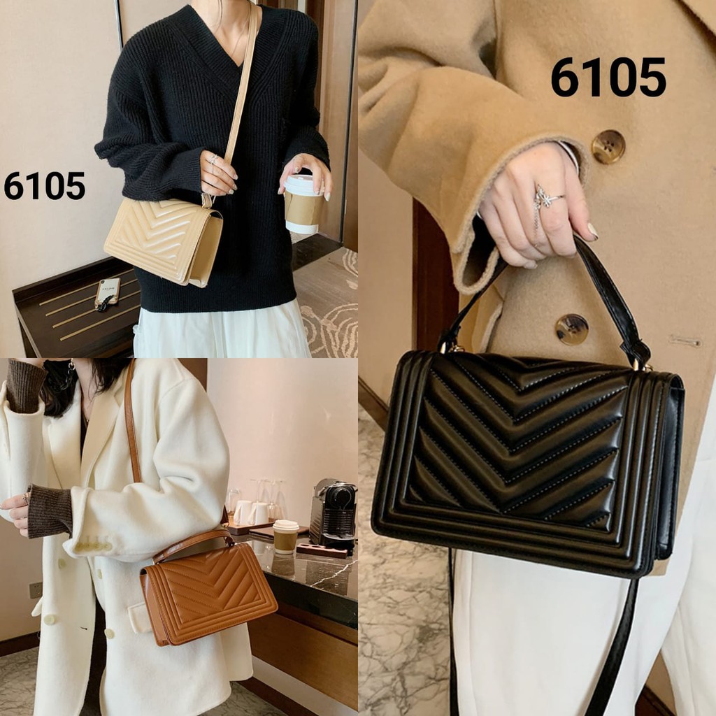 TAS SELEMPANG KULIT HANDLE IMPORT ~ 6105 ~ (SALE)