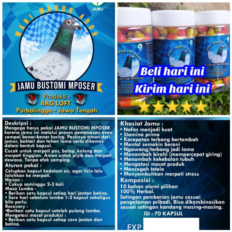 JAMU MERPATI POS/RACING PIGEON HERBS