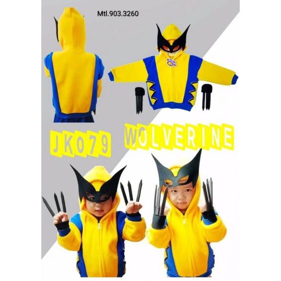 Jaket anak balita karakter superhero dan binatang topi 3 dimensi lucu