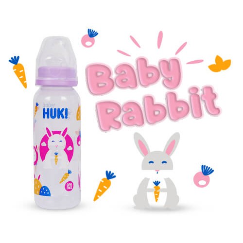 Huki Baby PP Bottle 240 ml - Botol Dot Susu Bayi Seri Hewan 240ml