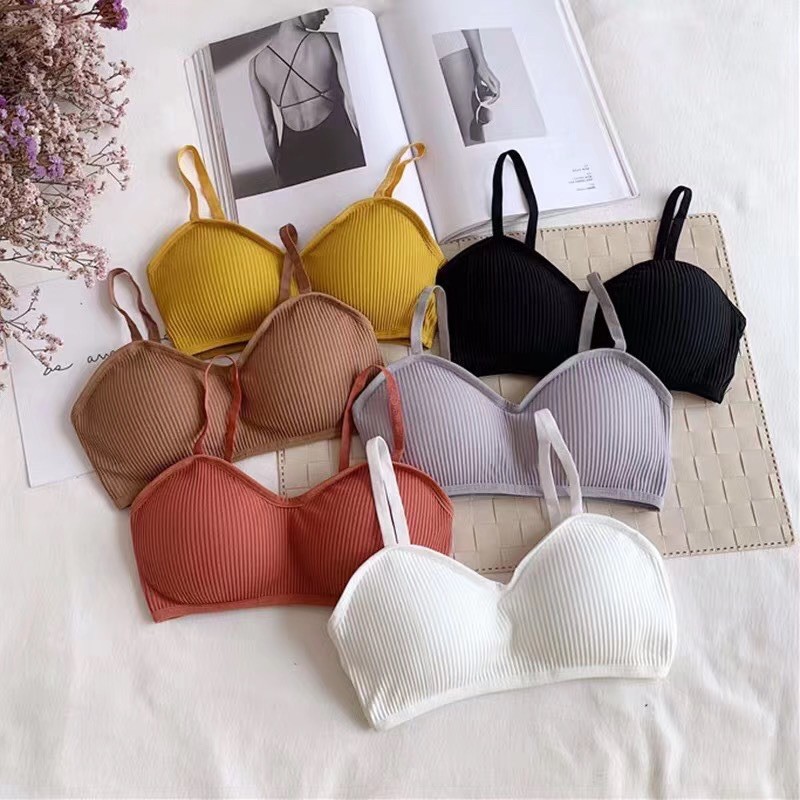 ✅𝐅𝐎𝐈𝐒𝐒® Bra Wanita Tanpa Kawat Bahan Lembut Elastis Sexy 1004