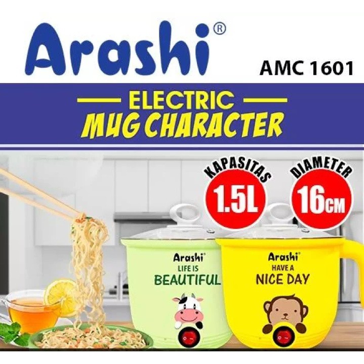 Teko Listrik/Mug Listrik/Teko Arashi 1.5 Liter/Teko Serbaguna/Teko Character/Teko Murah