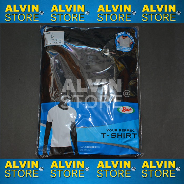 Kaos Oblong HItam / Kaos Polos / Pakaian Dalam Pria RIDER R223B Ori