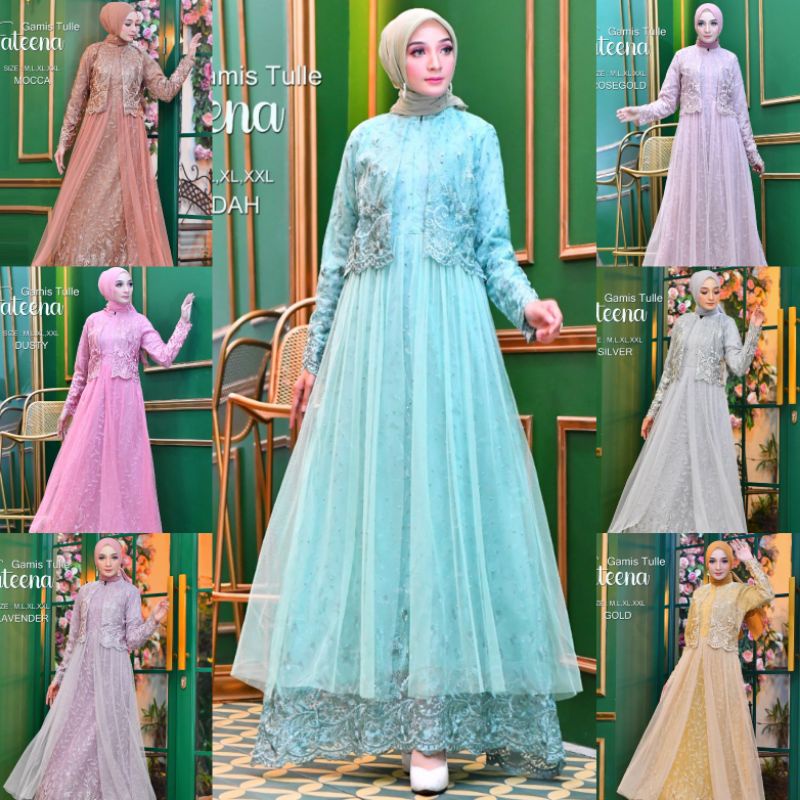 GAMIS FATEENA TULLE BORDIR ~ GAMIS KEBAYA MODERN ~ GAMIS PESTA ~ GAMIS SYAR'I - GAMIS KEBAYA TERBARU