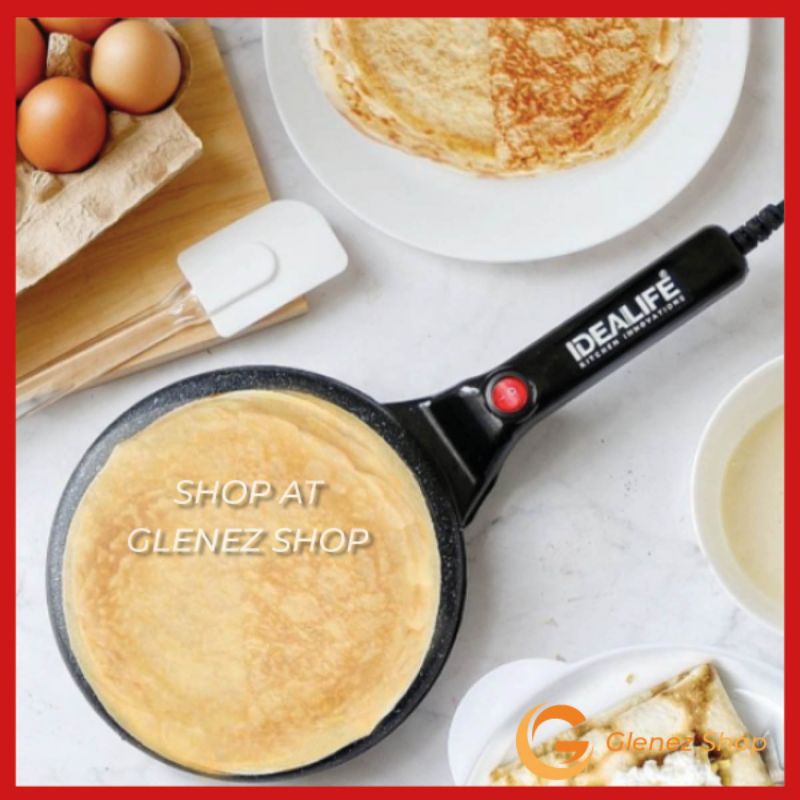 IDEALIFE Crepes Crepe Maker Kompor Wajan Pan Anti Lengket Cetakan Kulit Lumpia Kulit Risol Listrik