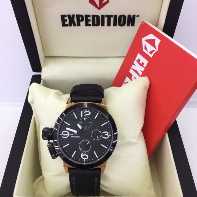 Expedition original tali kulit hitam Rose wanita E 6339 B