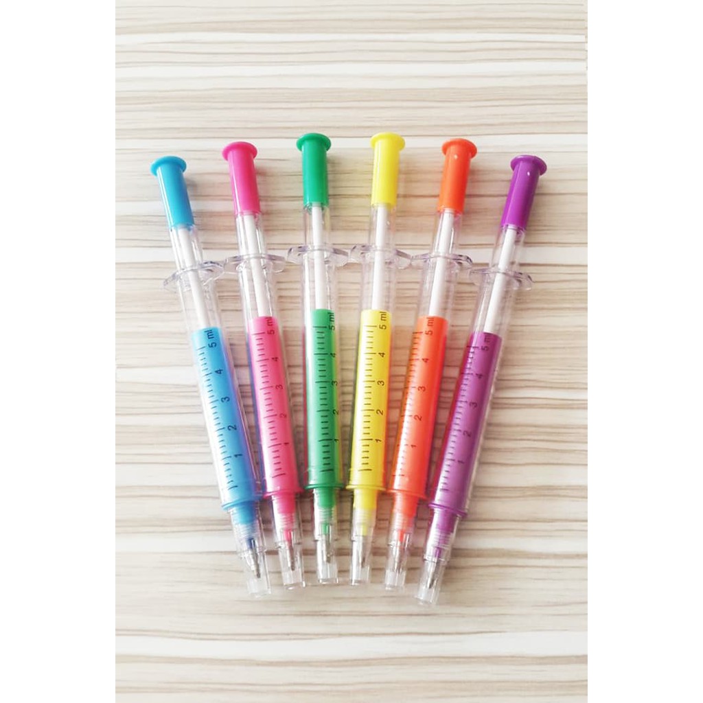 

nn Pulpen Suntik 2 Sisi / Gel Pen unik souvenir jarum suntikan dokter