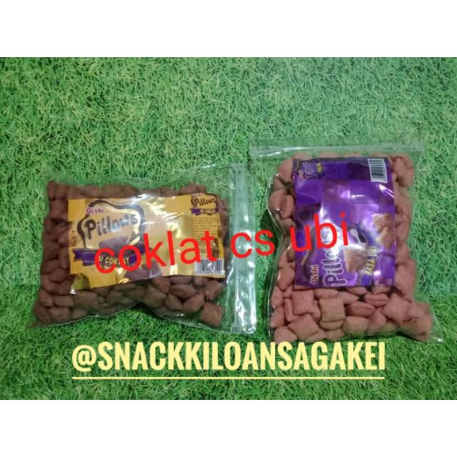 

Oishi Pillows Coklat Kiloan 250gr | Pillow Ubi Kiloan 250gr | Snack Kiloan Murah