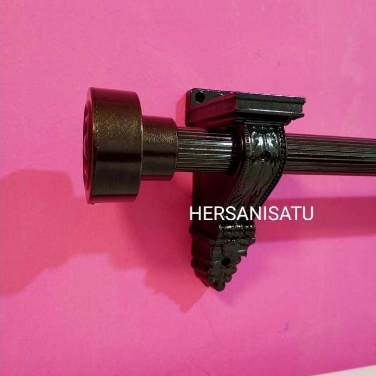 HRY (FreeOngkir) New Breket Batang Gorden 1 Meter Full Set Tirai Jendela Besi Hordeng Terlengkap