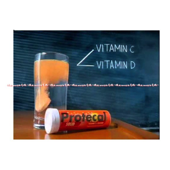 Protecal Solid Vitamin C &amp; Kalsium Minuman 10 Tablet Protecal Solid Tube Vitamin Tulang Orange