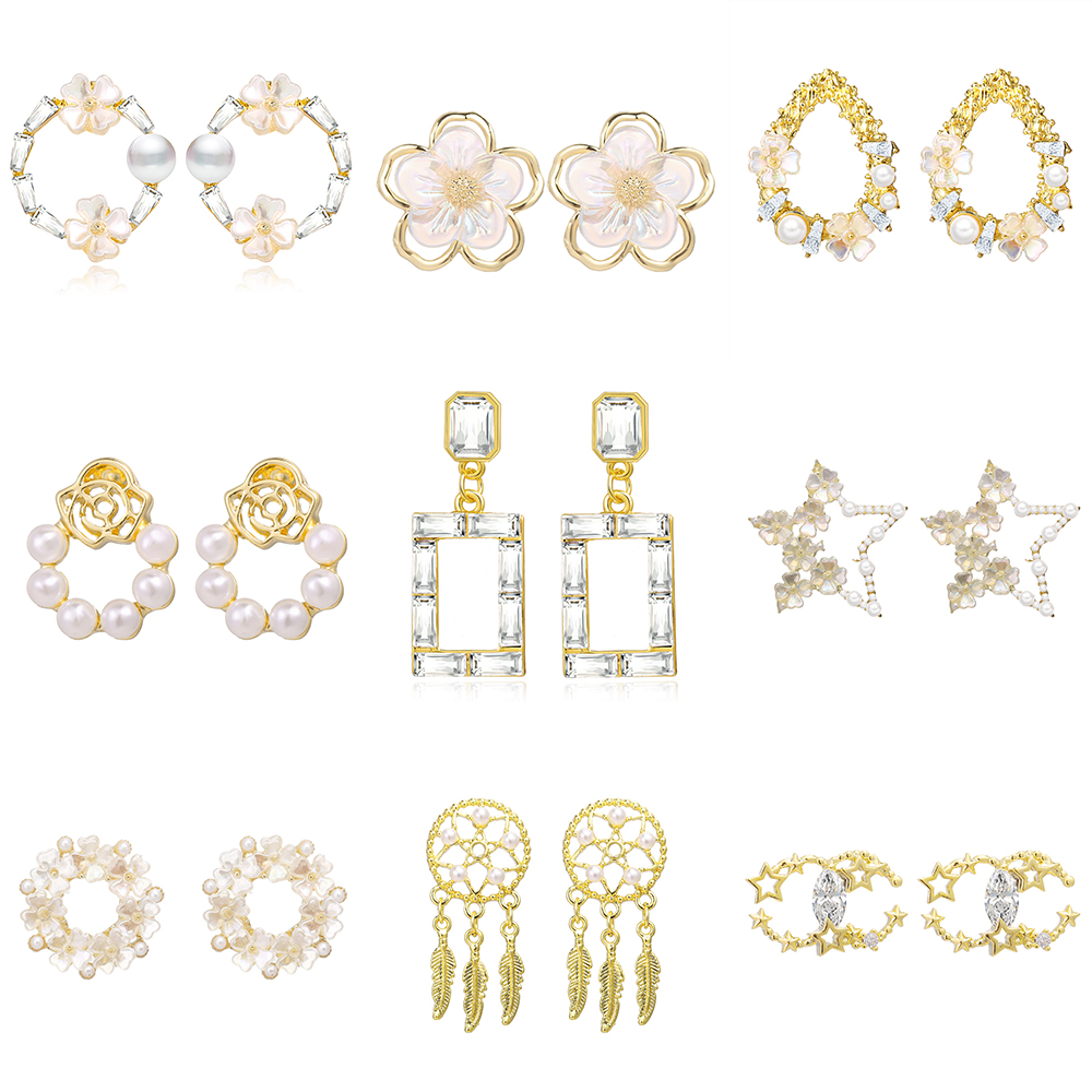 Simple flower earrings alloy women Earrings fashion jewelry accessories