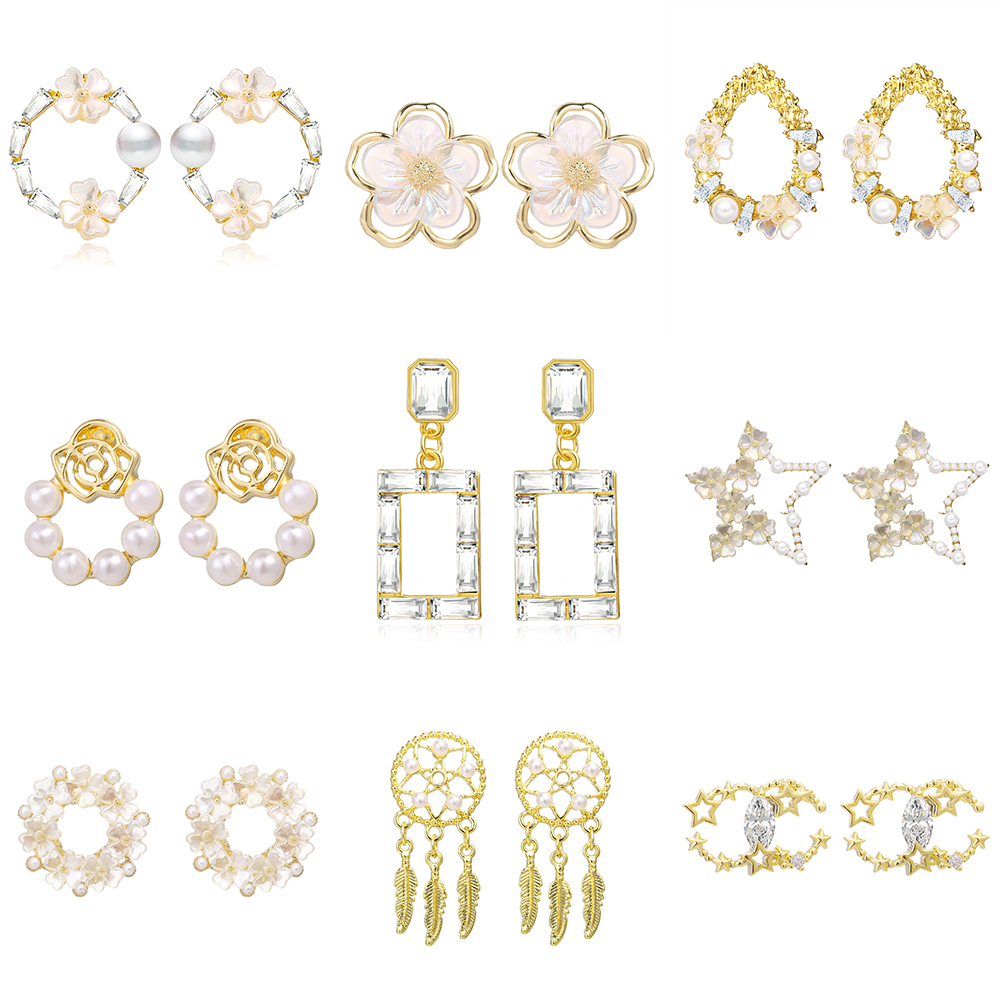 Simple flower earrings alloy women Earrings fashion jewelry accessories