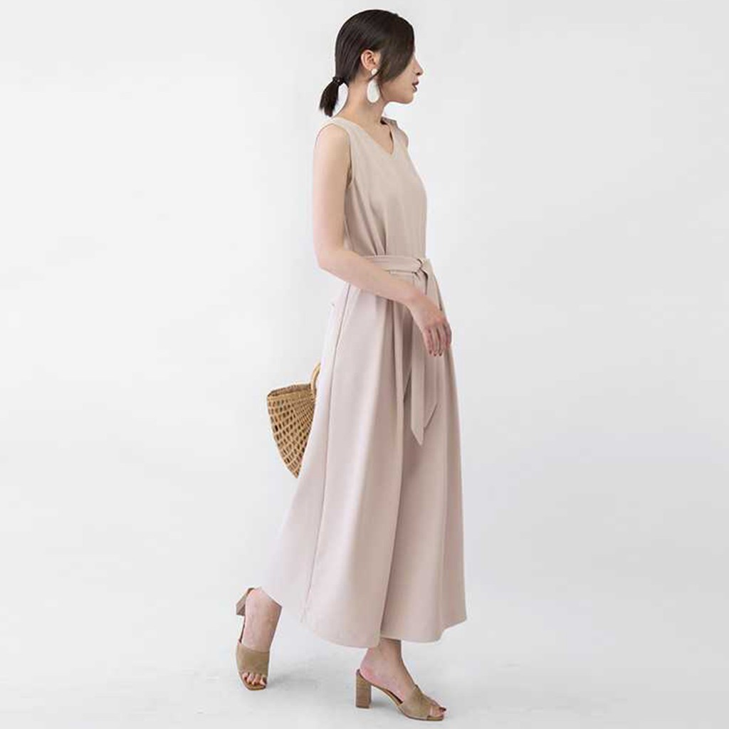 beige jumpsuit with sleeves