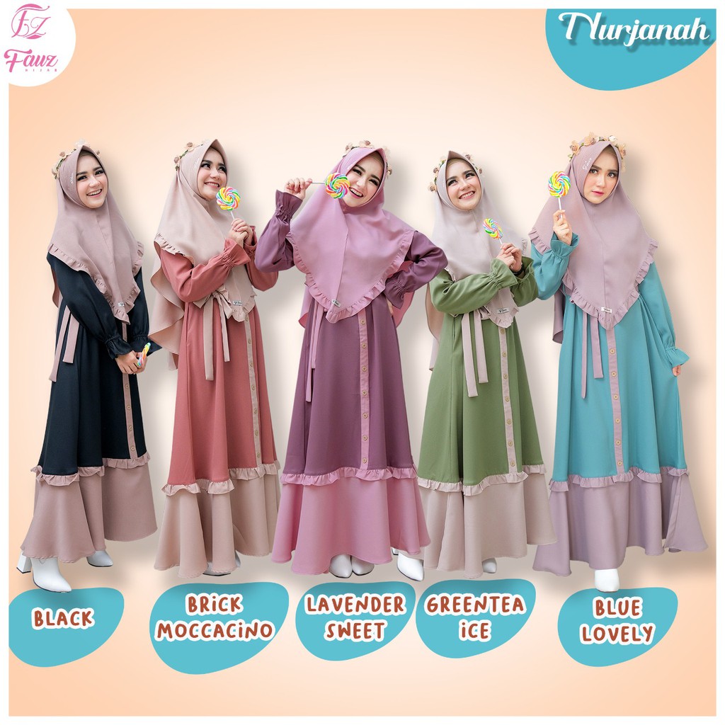 GAMIS SYAR'I CANTIK NURJANAH ORIGINAL BY FAUZ HIJAB PREMIUM