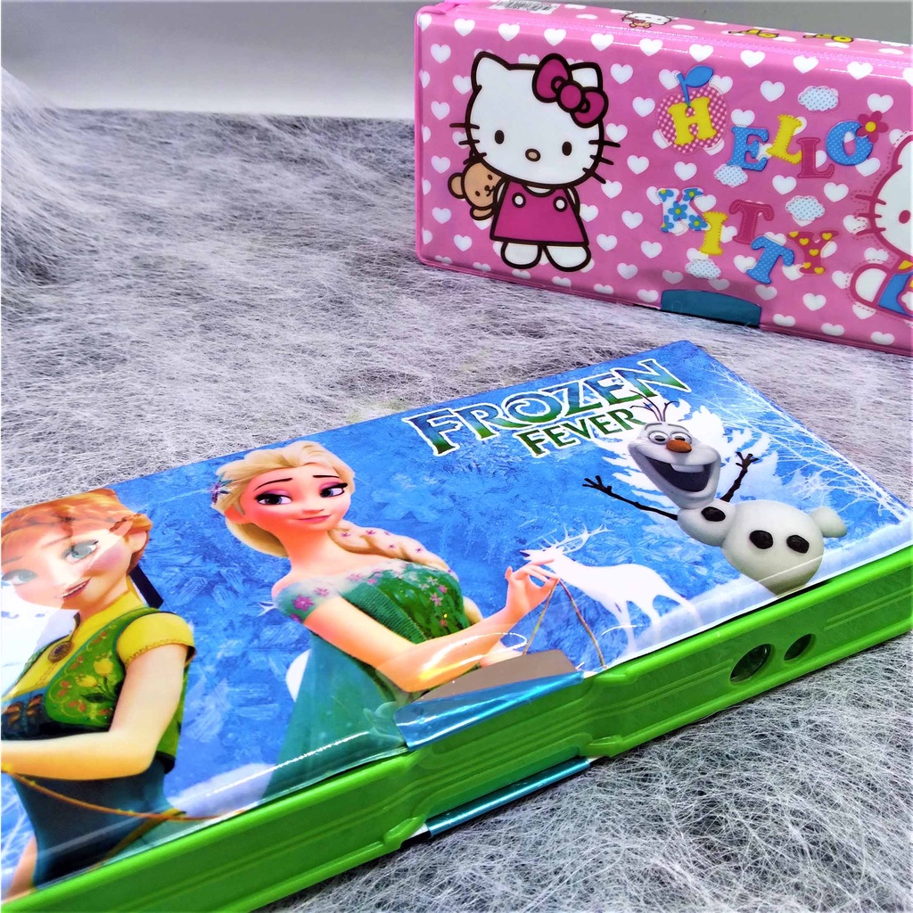 PROMO !! Tempat Pensil Magnet 1628 Karakter + Kalkulator + Rautan 2 Lubang BONUS MECHANIC PENSIL-4