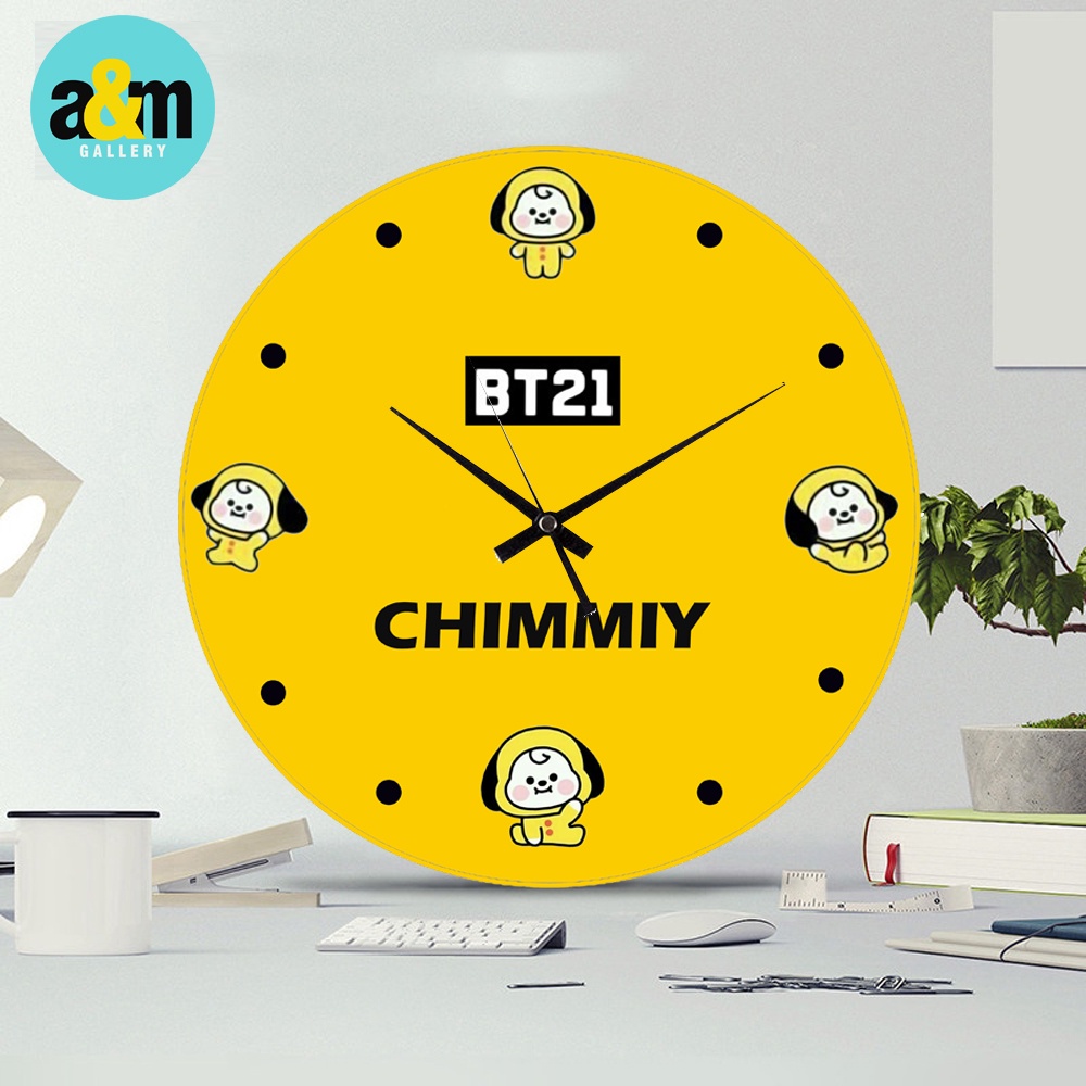 Jam Dinding Kayu BT21 Lucu I Jam Dinding K-POP - A&amp;M