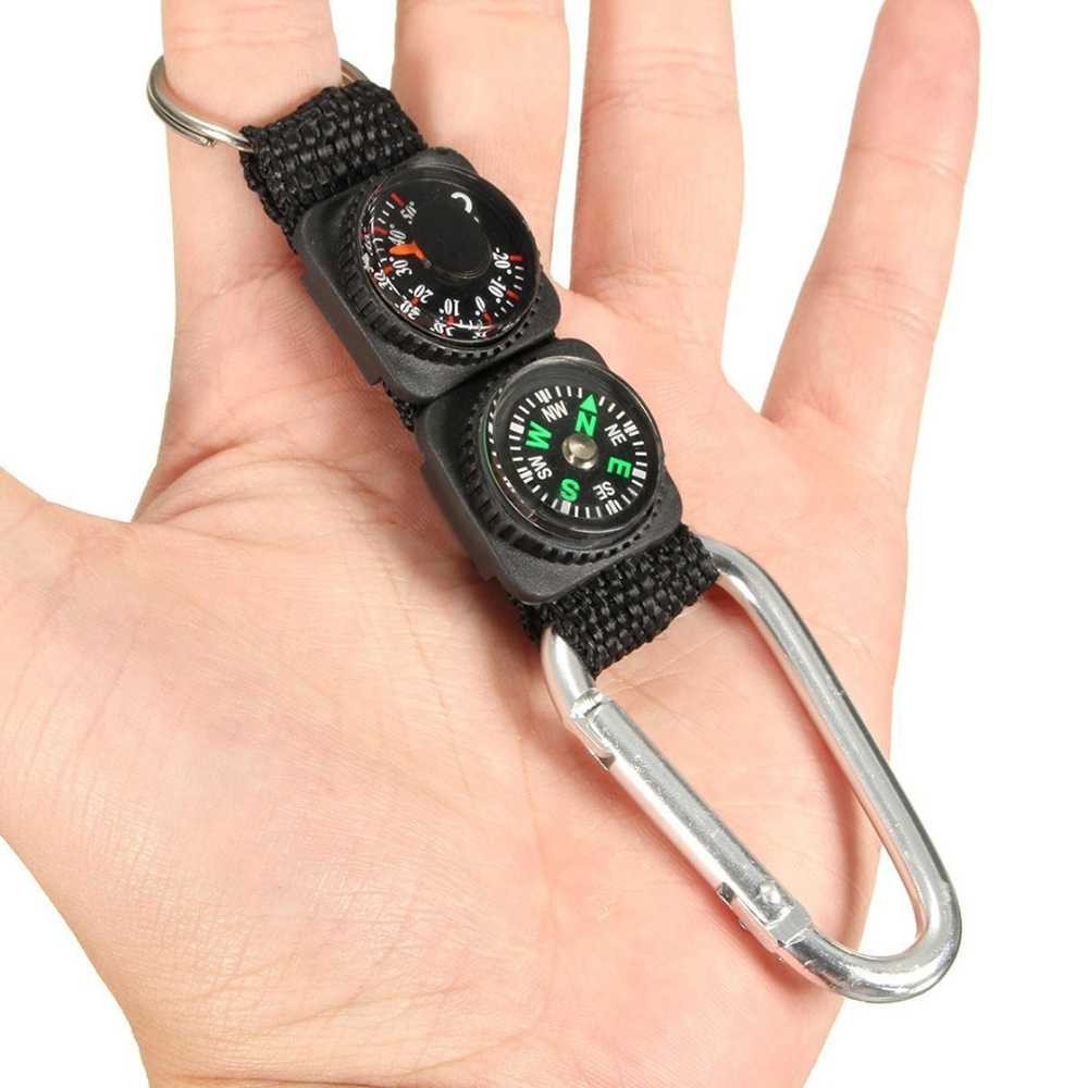 Best Seller ! Mayitr Gantungan Kunci 3 in 1 Kompas Termometer Carabiner Key Ring