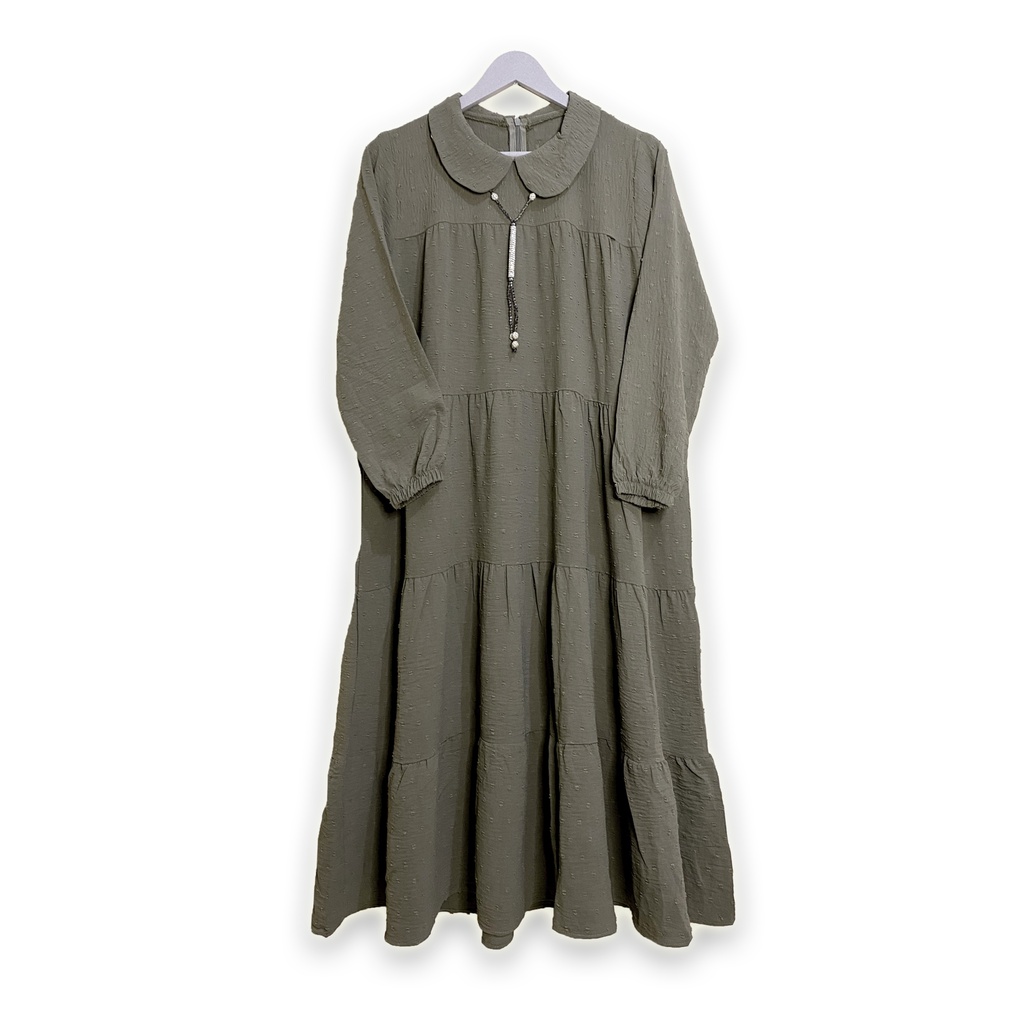 DIORENJI | Midi Dress Kekinian Crinkle Ruby Abu