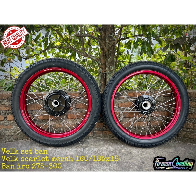 Velkset ban Rx king scarlet merah ring 18 18x185 18x160 (Sepaket)