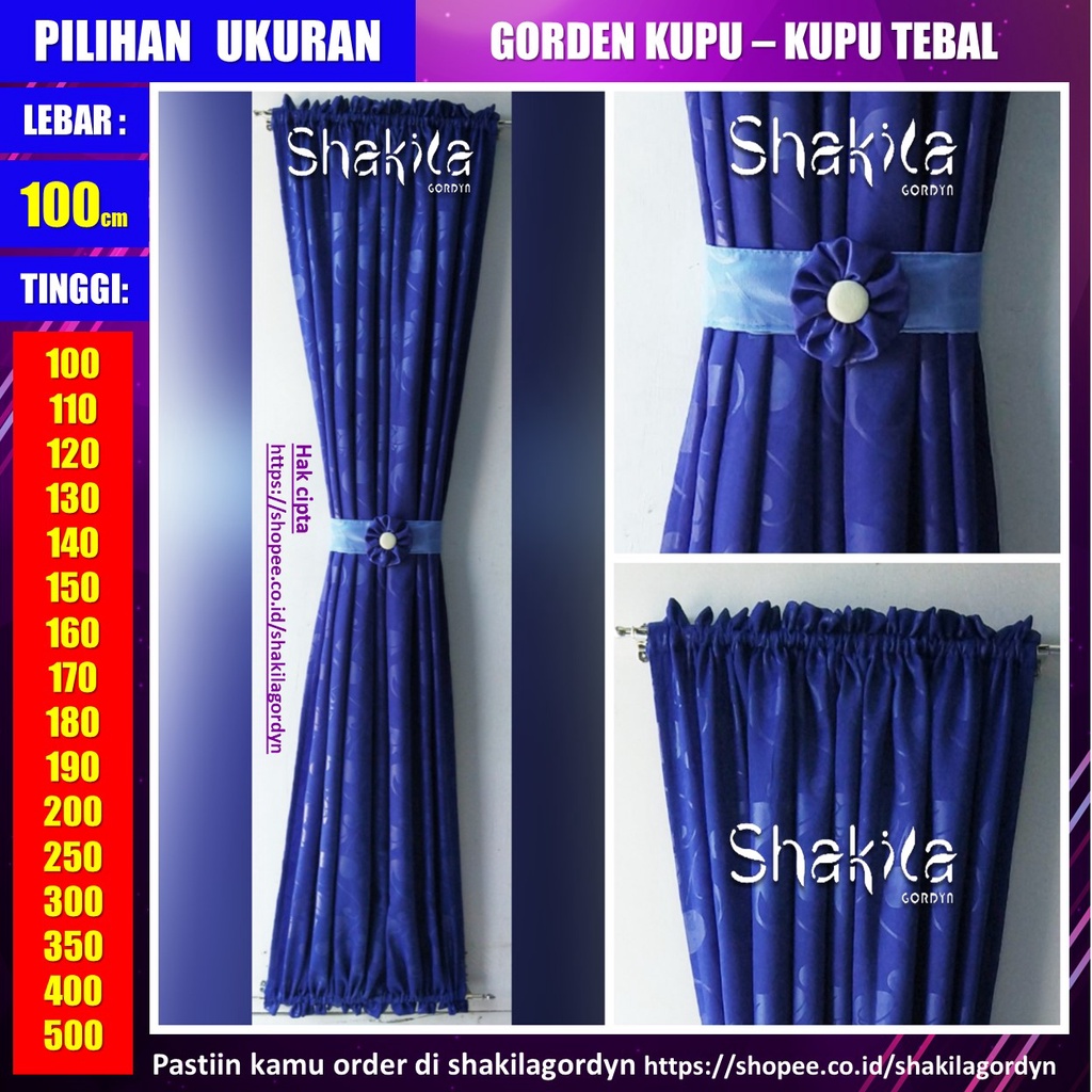 Gorden IKat Kupu Kupu Pita Ikat Biru Tua Polos Tebal