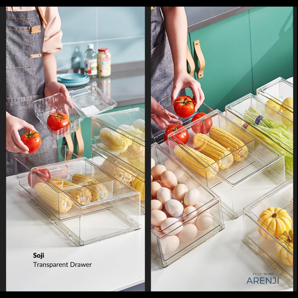 Soji Transparent Drawer - Storage Box Acrylic Organizer Multifungsi Aklirik