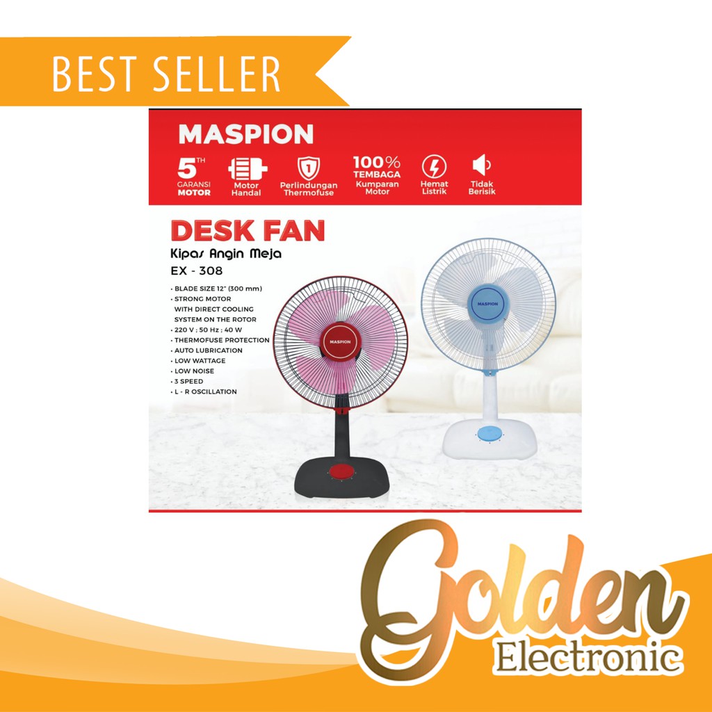 Maspion Desk Fan 12&quot; EX-308 - Kipas Angin Meja paling baru