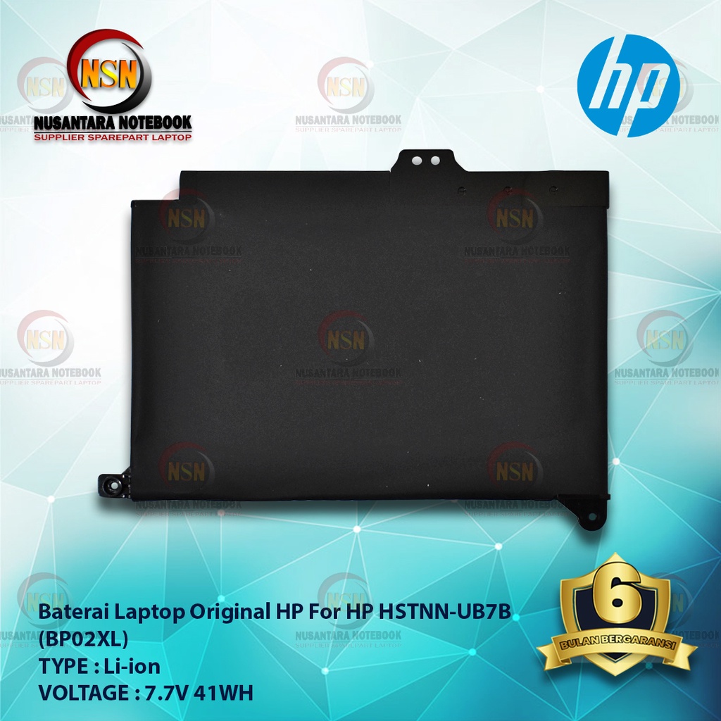 Baterai Original Laptop For HP Pavilion BP02XL HSTNN-UB7B 7.7V 41Wh