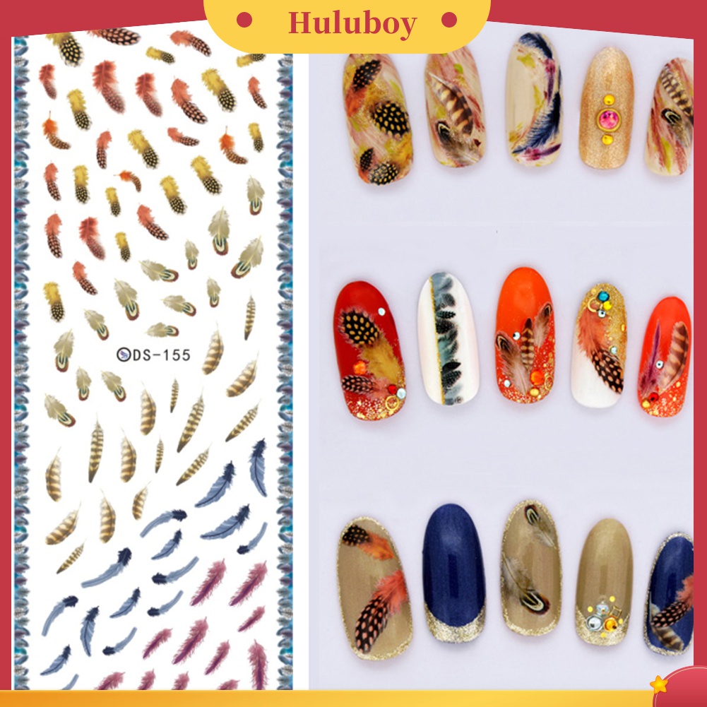 Huluboy Huluboy♡ Stiker Decal Transfer Air Untuk Dekorasi Nail Art DIY