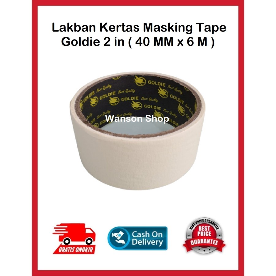 

LAKBAN KERTAS MASKING TAPE WARNA CREAM 2 INCH 40 MM X 6 M